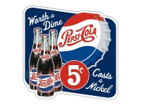 Enseigne Pepsi-Cola 5 cents en Métal embossé